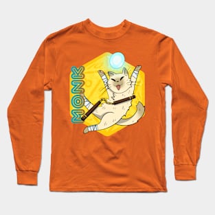 D&D Monk Cat Long Sleeve T-Shirt